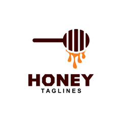 Natural honey logo label concept, with hexagon honeycomb nectar symbol. Beekeeping badge brand identity template. Vector illustration. © Wendi