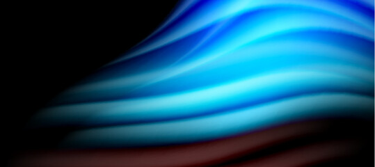 Rainbow color wave lines on black. Techno or business abstract background for posters, covers, banners, brochures, websites