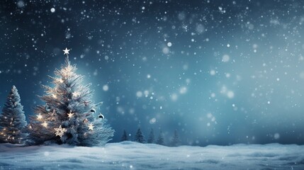 Fototapeta na wymiar light winter background, christmas tree, snow, generative ai