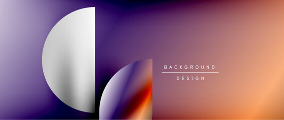 Fototapeta premium Circles and round shapes with gradients. Minimal abstract background, round geometric shapes, clean and structured design