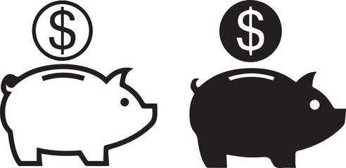 set of piggy banks, savings coin, money, pig