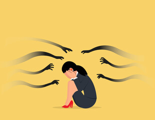 Fear or afraid of failure. anxiety or stressed burnout or negative thinking concept