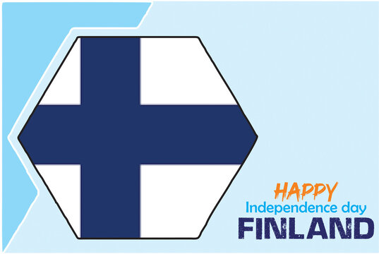 Happy Finland independence day. Greeting card with national flag. High resolution image with free blank space to add text.
