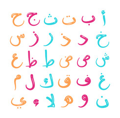 Fototapeta premium Hijaiyah letter, Arabic alphabet, kids education