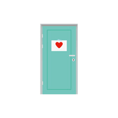 heart door cartoon vector. free space for text. wallpaper. background.