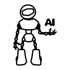 robot artificial intelligency vector icon