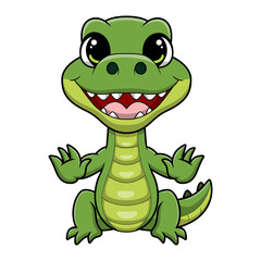 Cute crocodile cartoon on white background