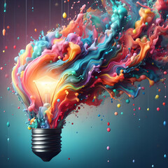 wallpaper of light bulb with colorsplash 