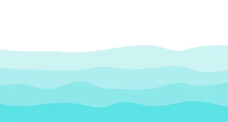 Selbstklebende Fototapeten Blue river ocean wave layer background, Blue sea wave background. Ocean abstract waves lines wallpaper illustration. © tanayoch
