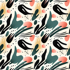 Seamless of Hand drawn contemporary abstract print. Modern fashionable template for design, Perfect for textiles and decoration, Wallpaper and packaging