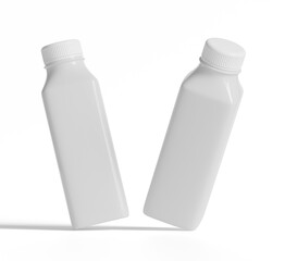 Plastic bottle white color and solid texture rendering 3D Illustration