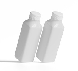 Plastic bottle white color and solid texture rendering 3D Illustration