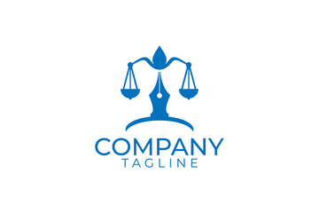 Law logo design and vector template