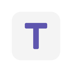 Letter T bold Text editor icon flat in vector format