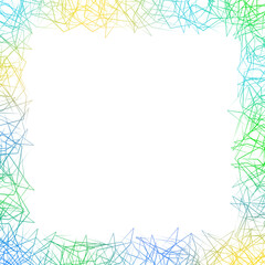 Colorful Abstract Border Isolated on White