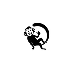Simple Monkey logo design. Vector illustration of smiling Monkey. modern logo design vector icon template