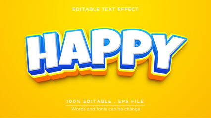 Yellow editable text effect. Happy text style template
