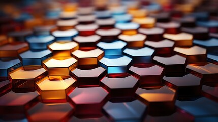 Fototapeta premium Gradient Abstract Hexagon Shapes Background , Background Image,Desktop Wallpaper Backgrounds, Hd