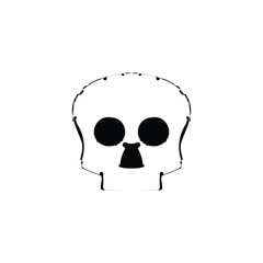Skull icon. Simple style Halloween holiday poster background symbol. Skull brand logo design element. Skull t-shirt printing. Vector for sticker.
