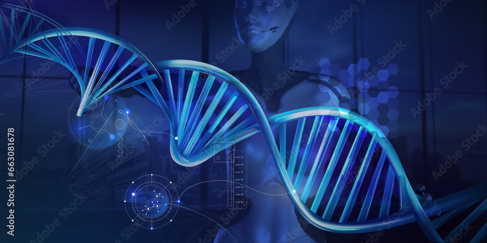 Poster the work of ai android with dna.