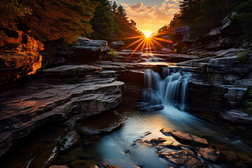 waterfall in the mountains