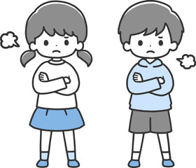 怒っている子どもたち