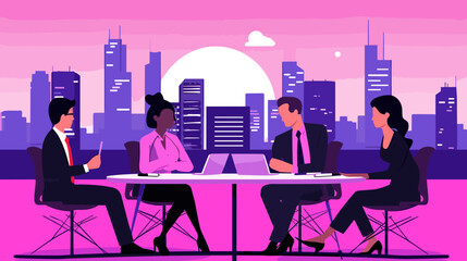 Concept vector illustration of business meeting.