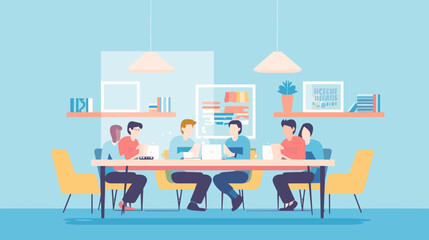 Concept vector illustration of business meeting.
