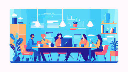 Concept vector illustration of business meeting.