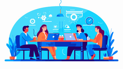 Concept vector illustration of business meeting.