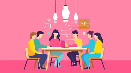Concept vector illustration of business meeting.