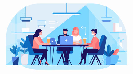 Concept vector illustration of business meeting.