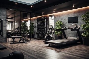 Design a space for a home gym with state-of-the-art fitness equipment