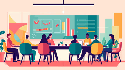 Concept vector illustration of business meeting.