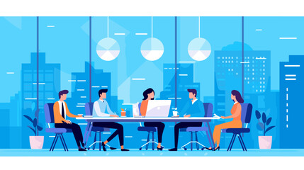 Concept vector illustration of business meeting.