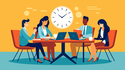 Concept vector illustration of business meeting.