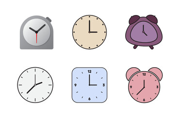 vector clock icon collections