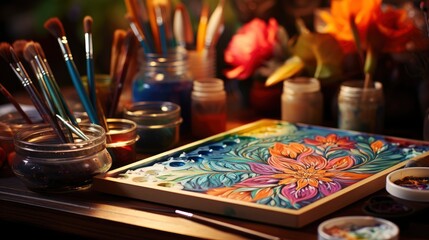 Obraz na płótnie Canvas Hand Drawn Art Supplies Background , Background Image,Desktop Wallpaper Backgrounds, Hd