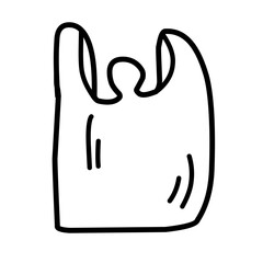 line sketch of plastic bag