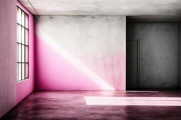 Keep concrete floors, walls, and bright pink rooms apart. Generative AI