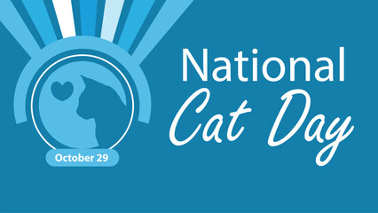 National Cat Day vector banner design. Happy National Cat Day modern minimal graphic poster illustration.