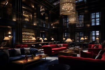 Plan an upscale and exclusive members-only club interior
