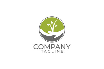 Nature green logo and vector template