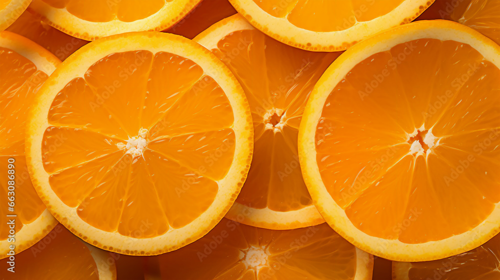 Wall mural Orange slices background