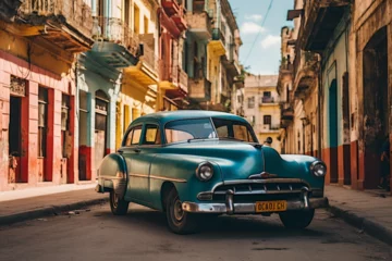 Tableaux ronds sur plexiglas Havana old port city