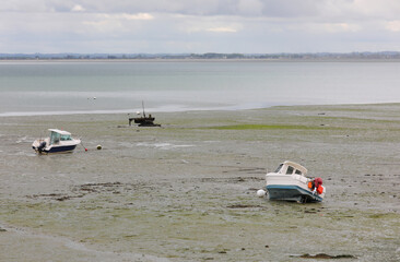 Cancale is a town in Brittany in France famous for low tides and boats beached on the beach
