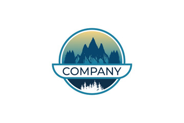 Outdoor mountain logo and vector template