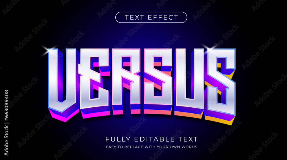 Poster 3d shiny modern text effect with pop up coloring
