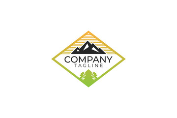 Outdoor mountain logo and vector template