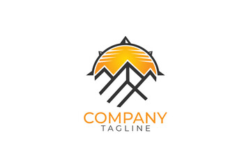 Outdoor mountain logo and vector template